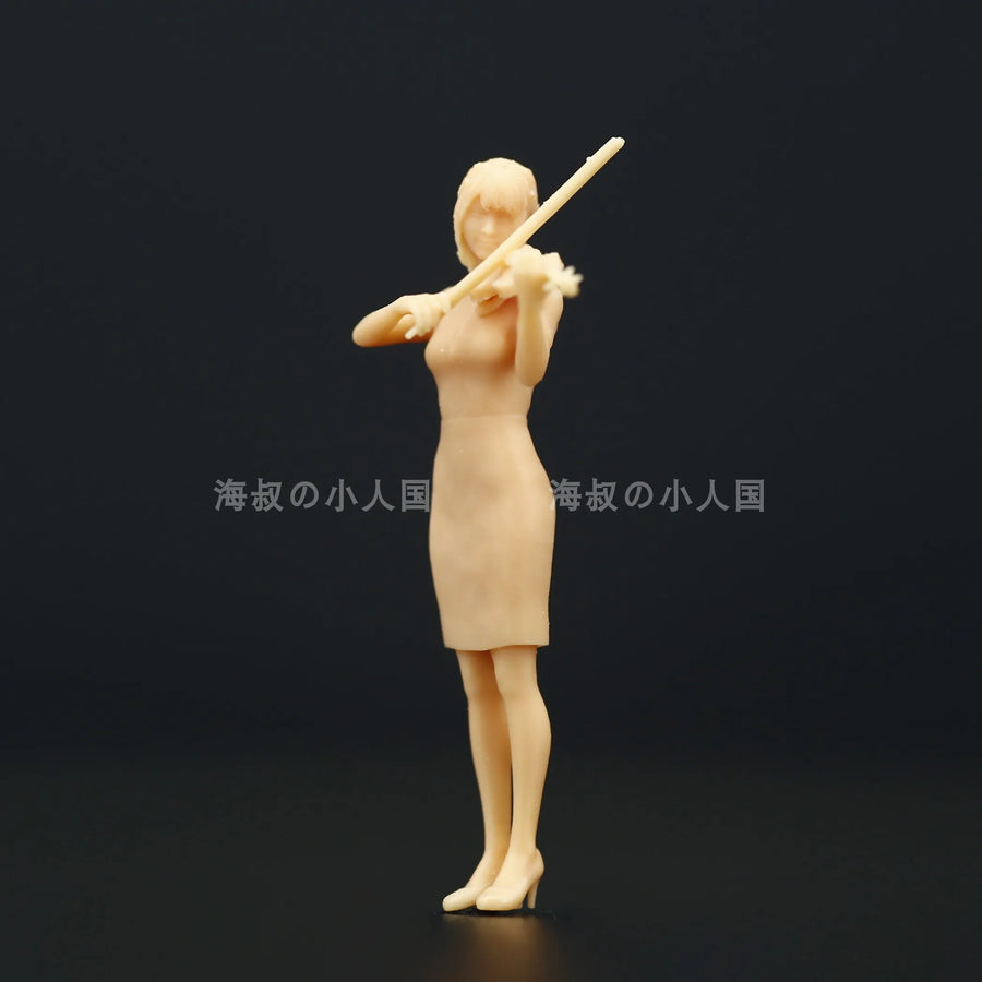 Female Violinist Figure 1/64 Scale Resin Model Kit - 1/64 resin model view 2