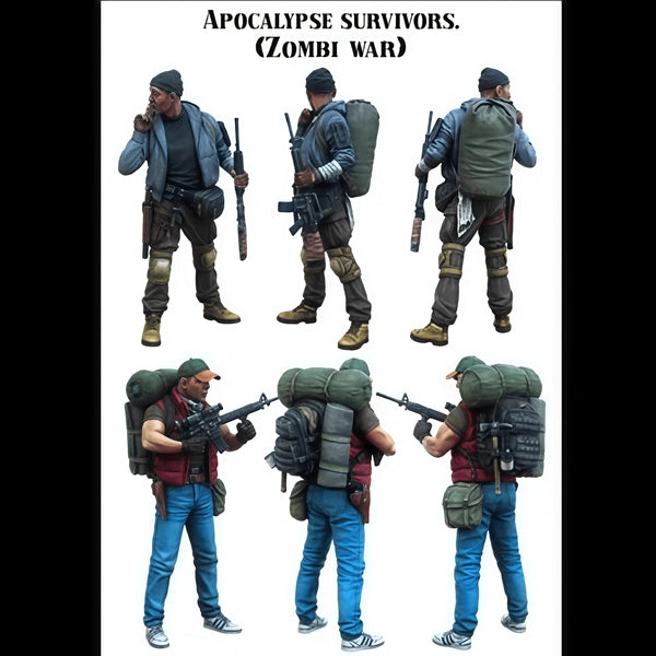 Post-Apocalyptic Survivors Zombie War Set 1/35 Resin Figure Kit