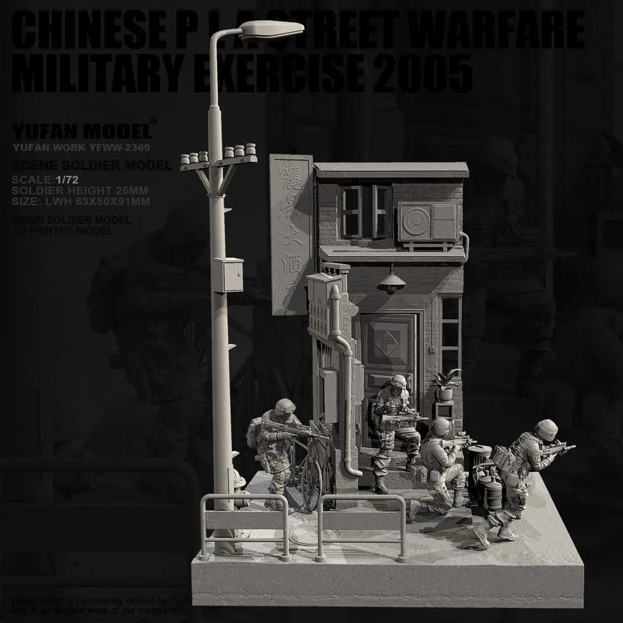 Chinese PLA Urban Warfare Military Exercise 2005 1/72 Resin Diorama Kit - 1/72 resin model view 3