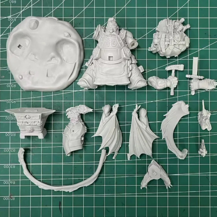 Fantasy Dwarf Alchemist with Dragon 75mm Resin Figure - 75mm resin model view 4