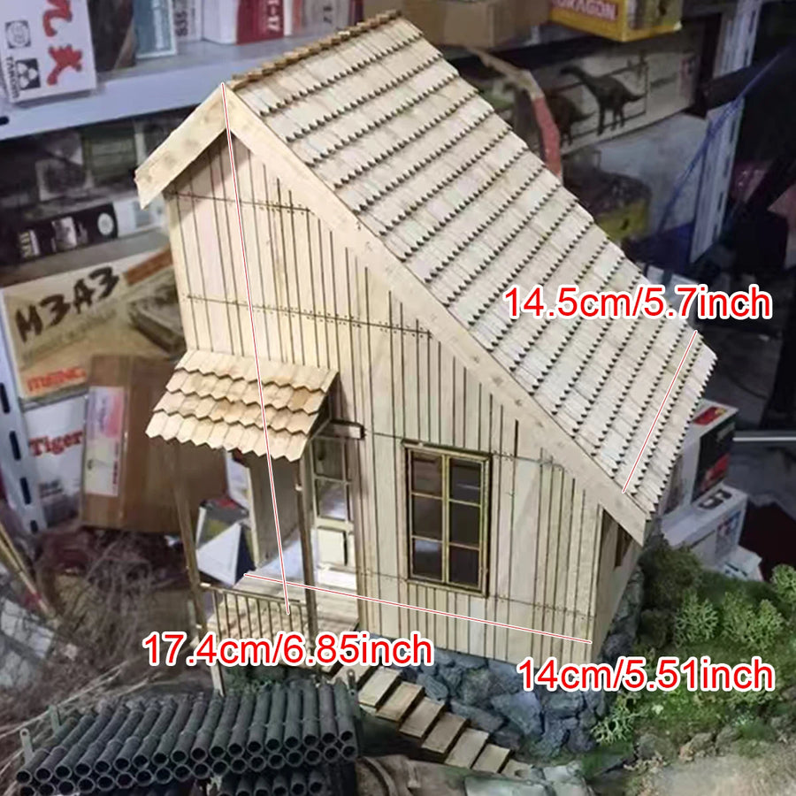 Log Cabin Country House 1/35 Resin Terrain Diorama Kit - 1/35 resin model view 2