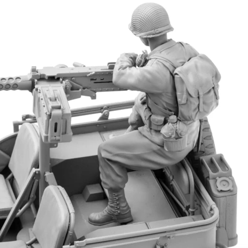 WWII US Army Machine Gunner 1/16 Resin Figure Kit - 1/16 resin model view 3