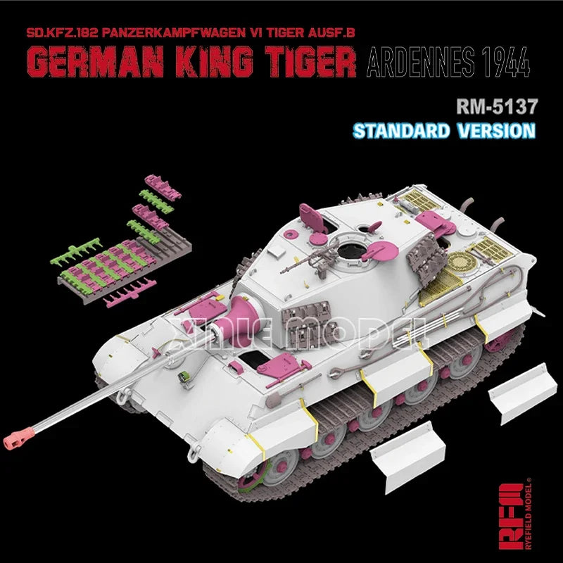 German King Tiger Tank Ardennes 1944 1/35 Scale Resin Model Kit - 1/35 resin model view 3