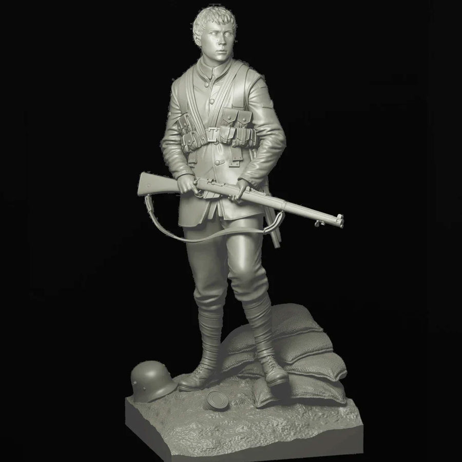 WWI British Soldier with Rifle 1/16 Resin Figure Kit - 1/16 resin model view 4