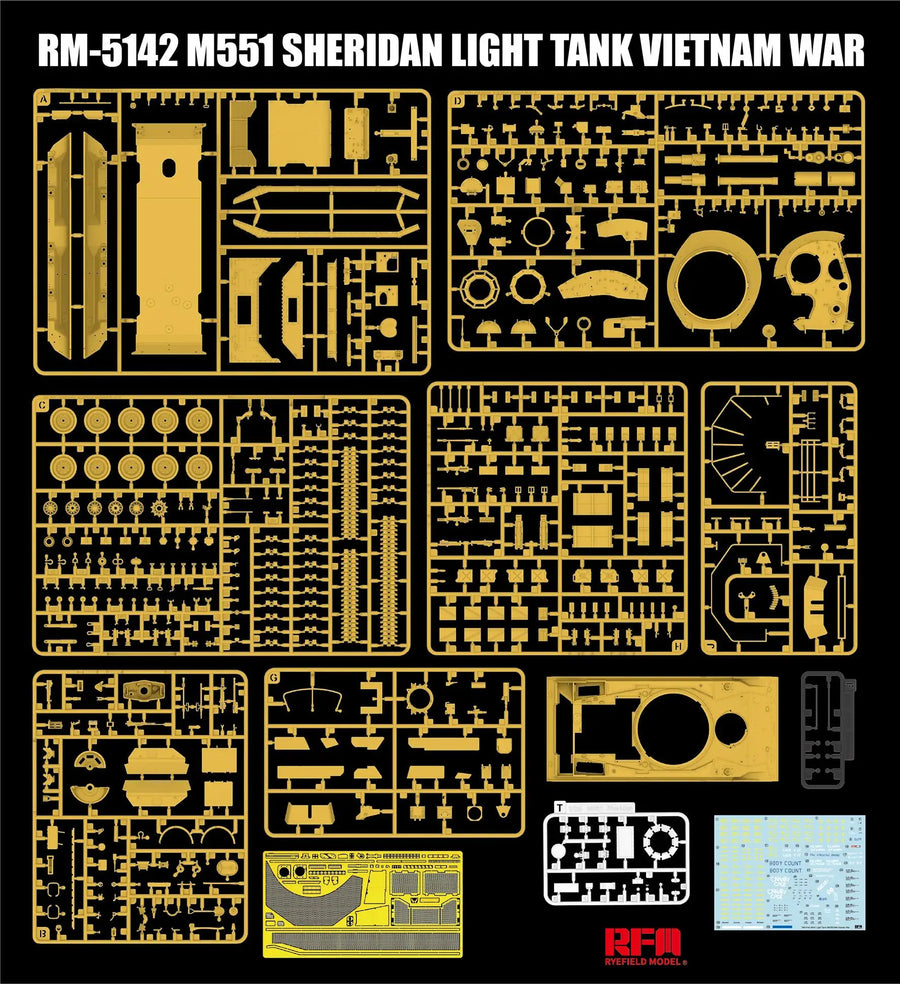 M551 Sheridan Light Tank Vietnam War 1/35 Resin Model Kit - 1/35 resin model view 2