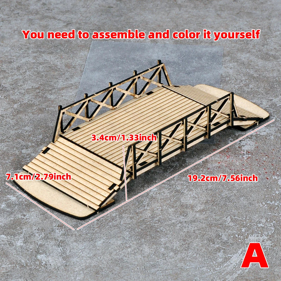 Steel Reinforced Wooden Bridge 1:72 Resin Terrain Diorama Kit - 1/72 resin model view 2