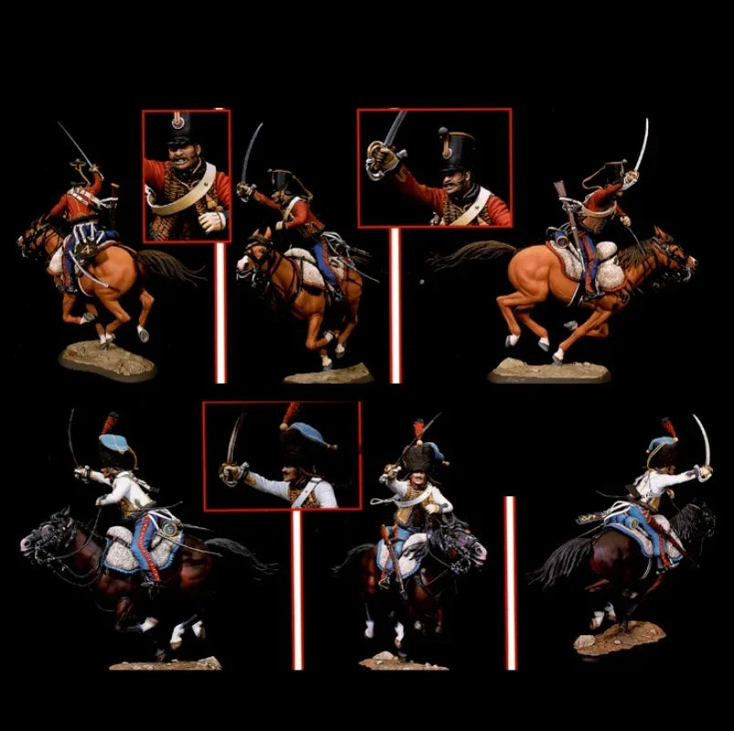 Napoleonic Cavalry Officer on Horseback 90mm Resin Figure Kit - 90mm resin model view 2