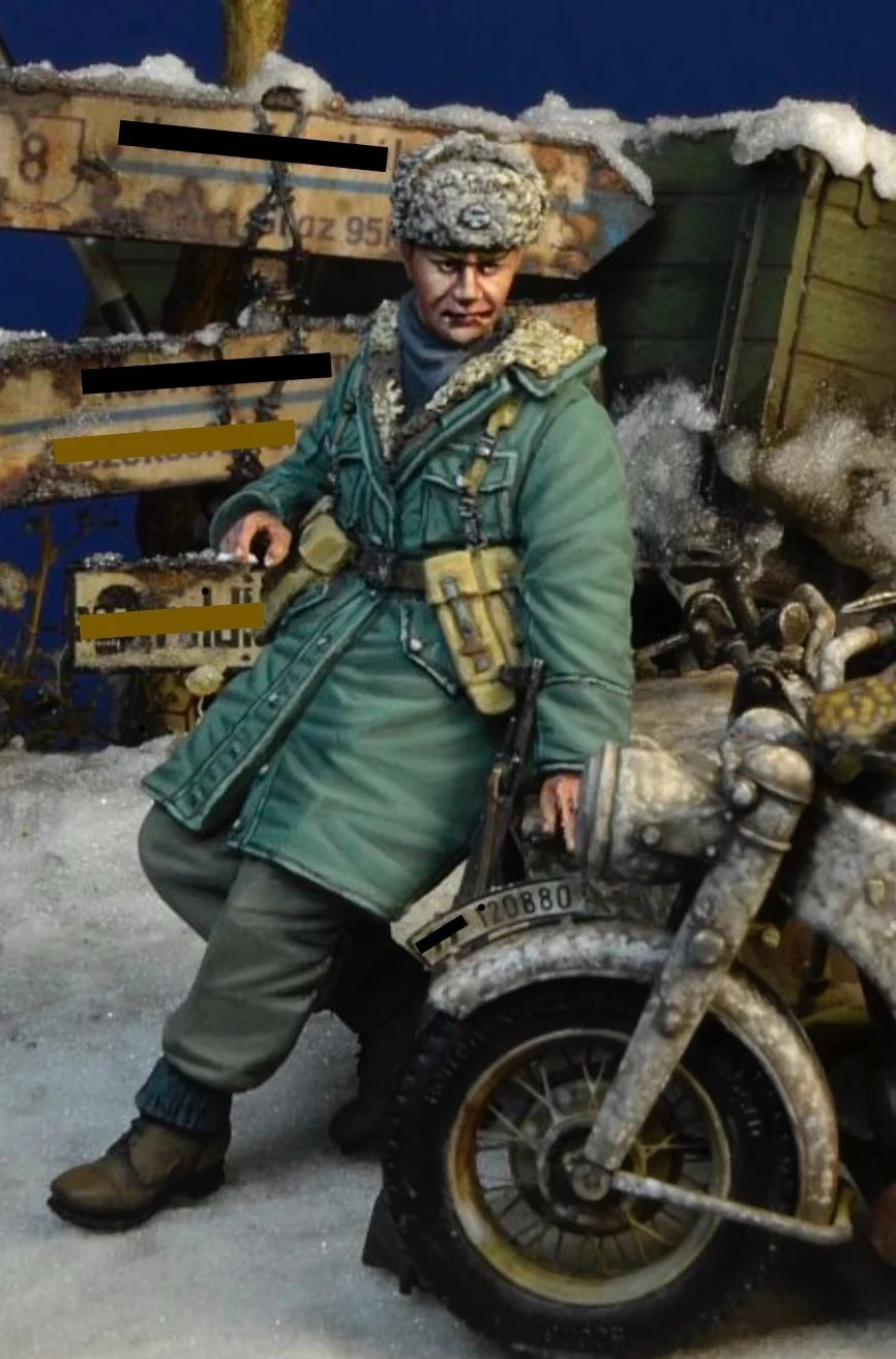 Soviet Winter Soldier with Mosin-Nagant Rifle 1/35 Resin Figure Kit - 1/35 resin model view 2