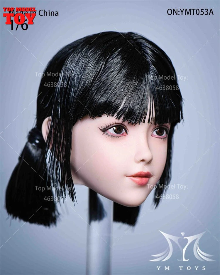1/6 Scale Female Head Sculpt with Braided Hair - Resin Figure Accessory - 1/6 resin model view 3