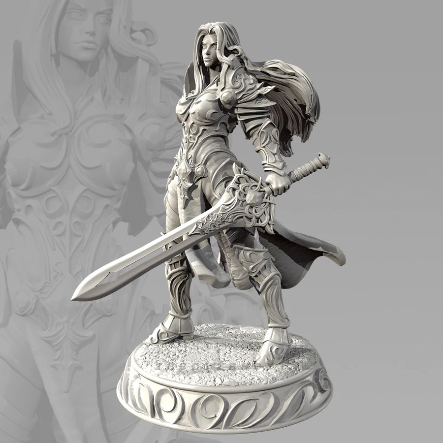 Female Warrior Dual Sword Fighter 30mm Resin Figure Kit - 30mm resin model view 2