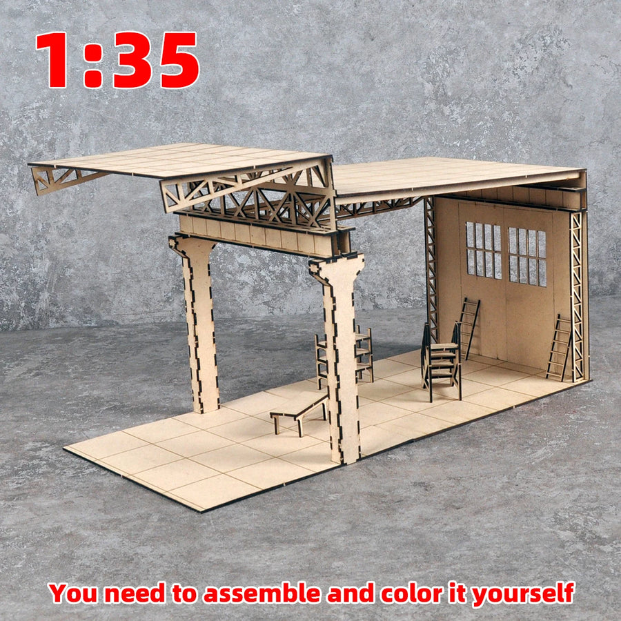 Factory Workshop Repair Building Diorama 1/35 Resin Terrain Kit - 1/35 resin model view 5