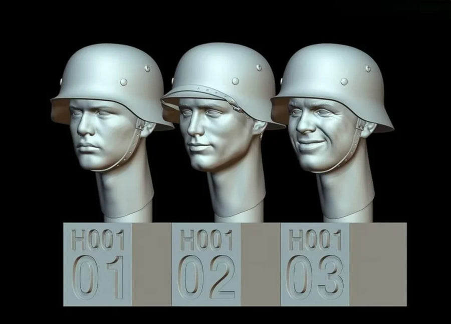 WWI German Soldier Helmeted Head Resin 1/35 Scale Figure Kit - 1/35 resin model view 3