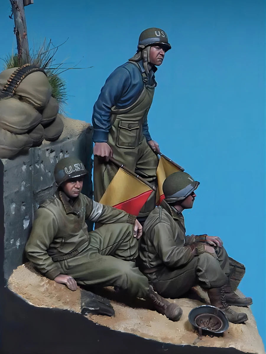 WWII American Soldiers Trench Diorama 1/35 Resin Figure Set - 1/35 resin model view 4