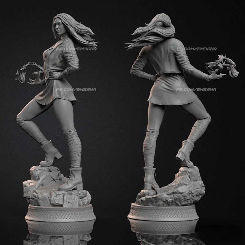 Fantasy Female Warrior with Shield 1/24 Resin Figure Kit - resin model view 2