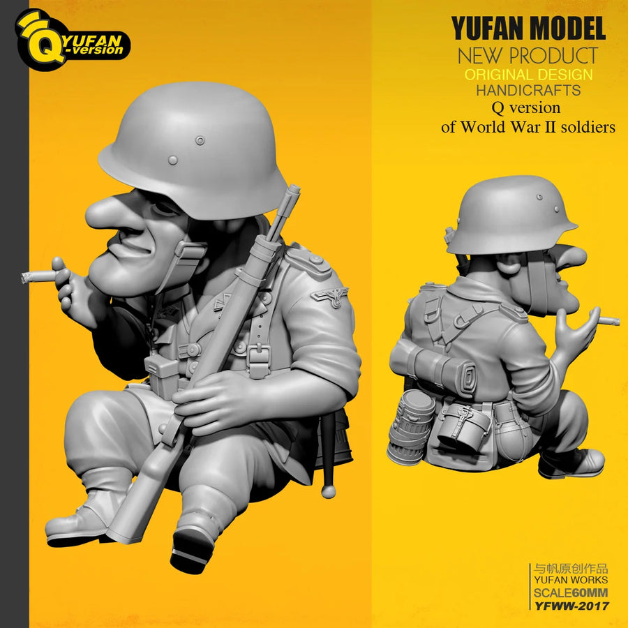 WWII German Soldier with Helmet 1/35 Resin Figure Kit - 1/35 resin model view 4