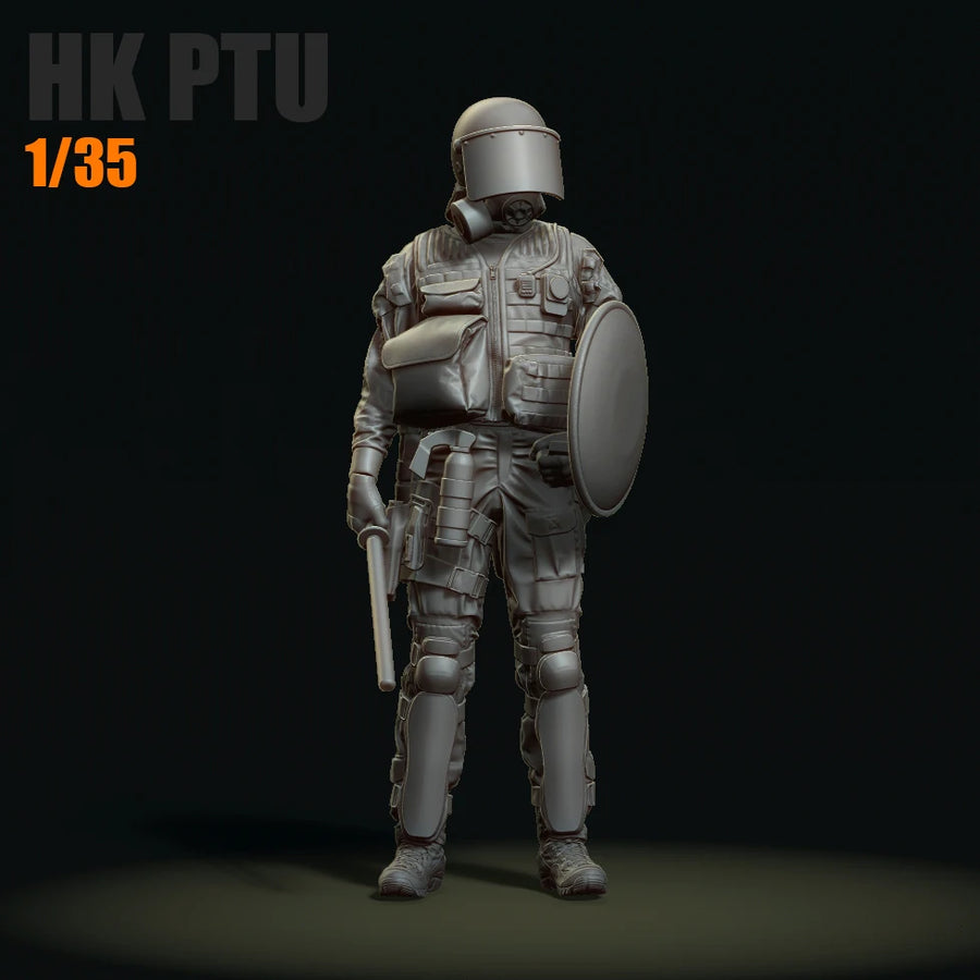 HK Police PTU Anti-Riot Officer 1/35 Resin Figure Kit - 1/35 resin model view 2