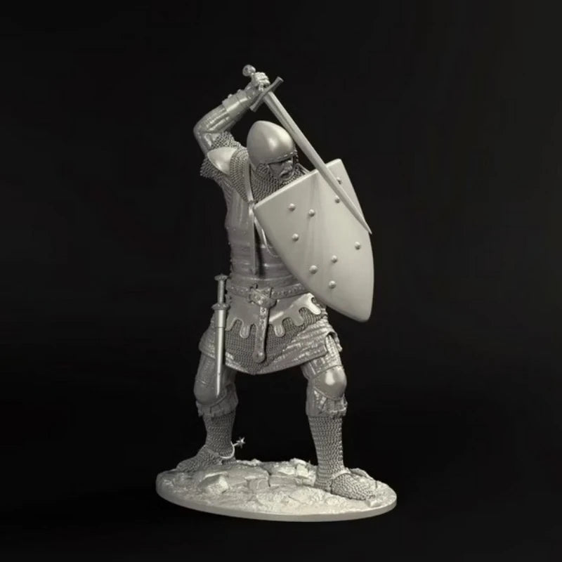 Medieval European Knight with Sword and Shield 1/24 Resin Figure - 1/24 resin model view 4