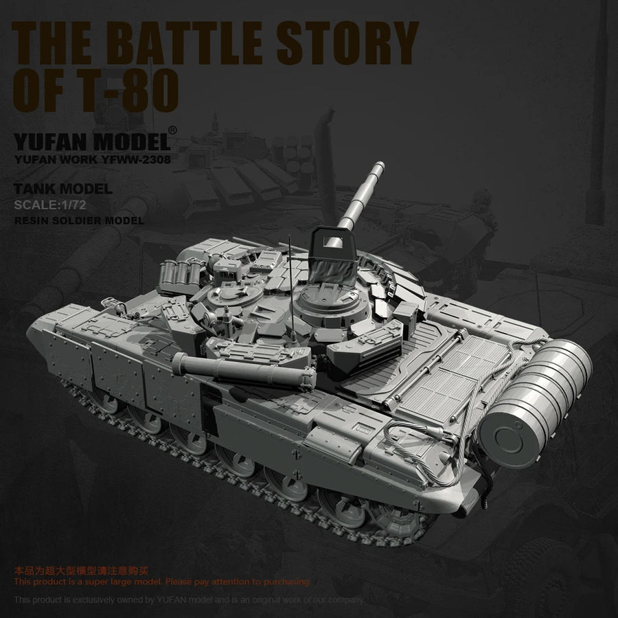 T-80 Main Battle Tank 1/72 Scale Resin Model Kit - 1/72 resin model view 4