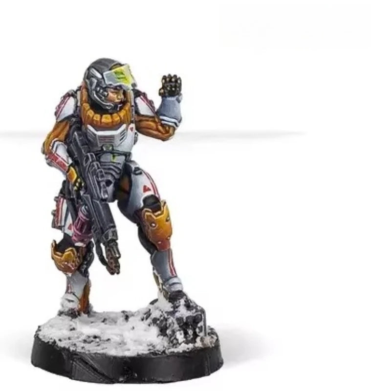Sci-Fi Military Squad Three Soldiers Futuristic Armor 28mm Resin Figure Set - resin model view 4