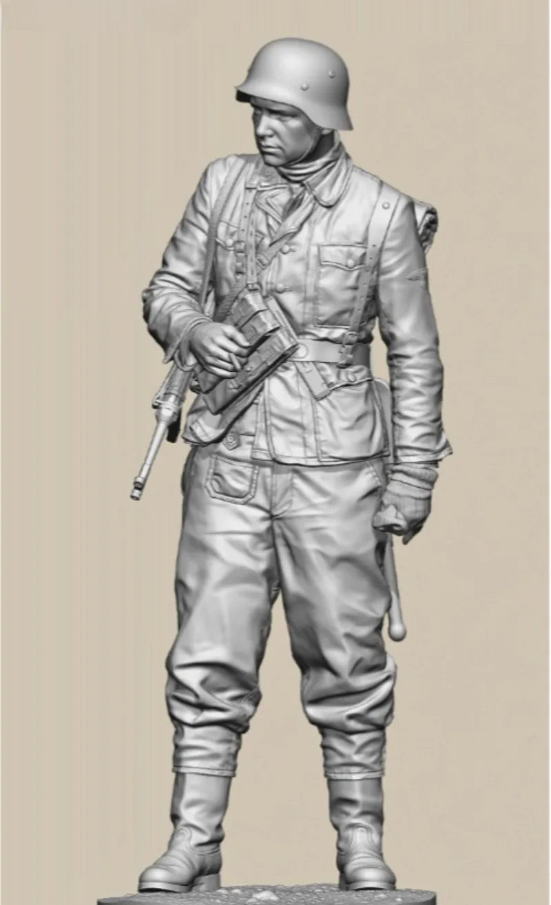 WWII German Soldier Poteau Ambush 1/35 Resin Figure Kit - 1/35 resin model view 2