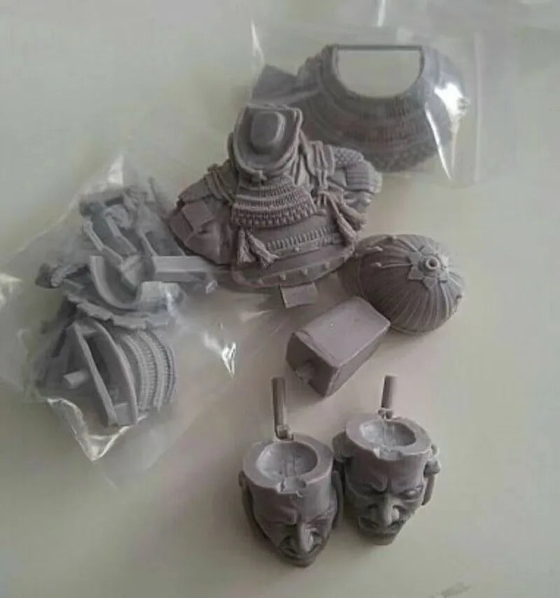 Japanese Samurai Warrior Resin Bust Figure with Ornate Armor - resin model view 4