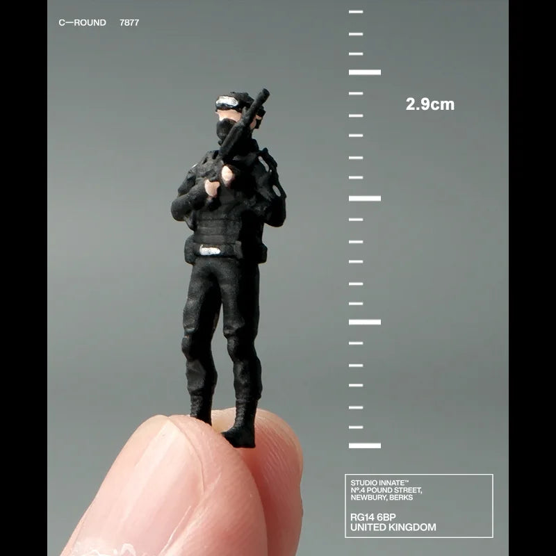 Special Police Tactical Unit Officer 1/64 Resin Figure Set - 1/64 resin model view 3