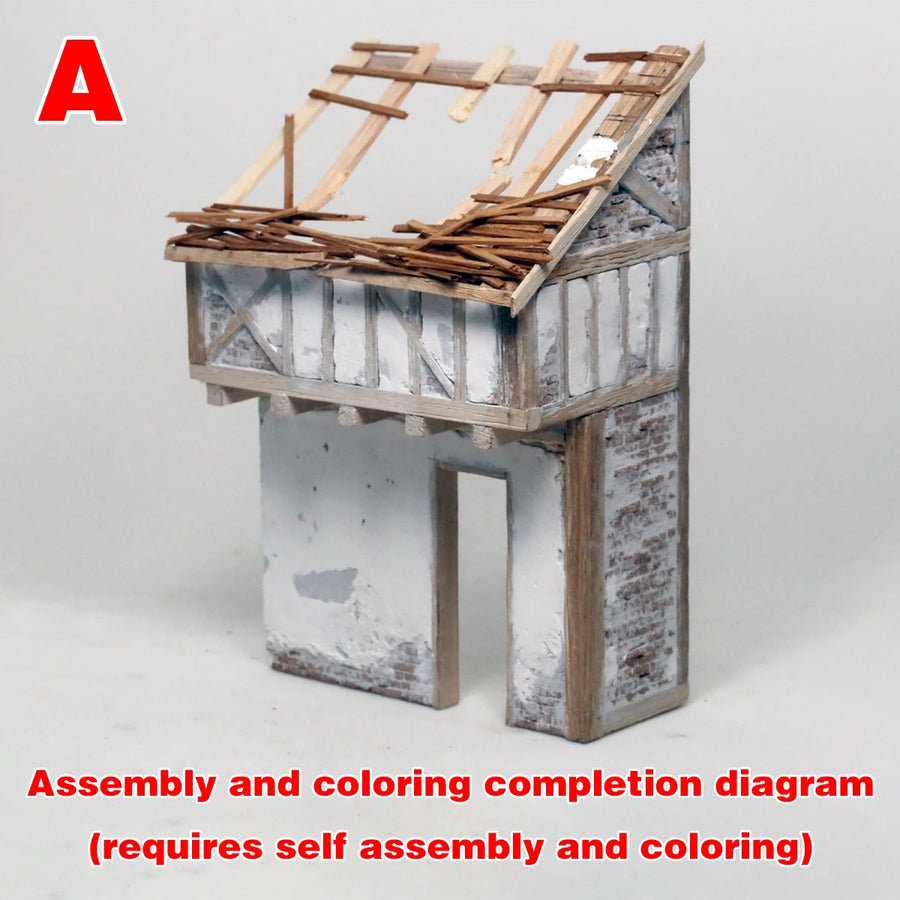 Ruined Rural House Diorama 1/35 Resin Model Kit - 1/35 resin model view 2