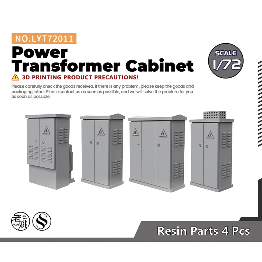 Power Transformer Cabinet Set 1/64 Resin Model Kit 4pcs - 1/64 resin model view 3