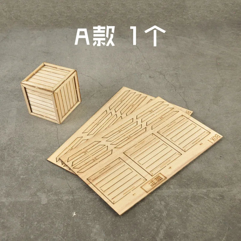 Wooden Storage Box with Pallets Resin Model Kit 1/35 Scale - 1/35 resin model view 3