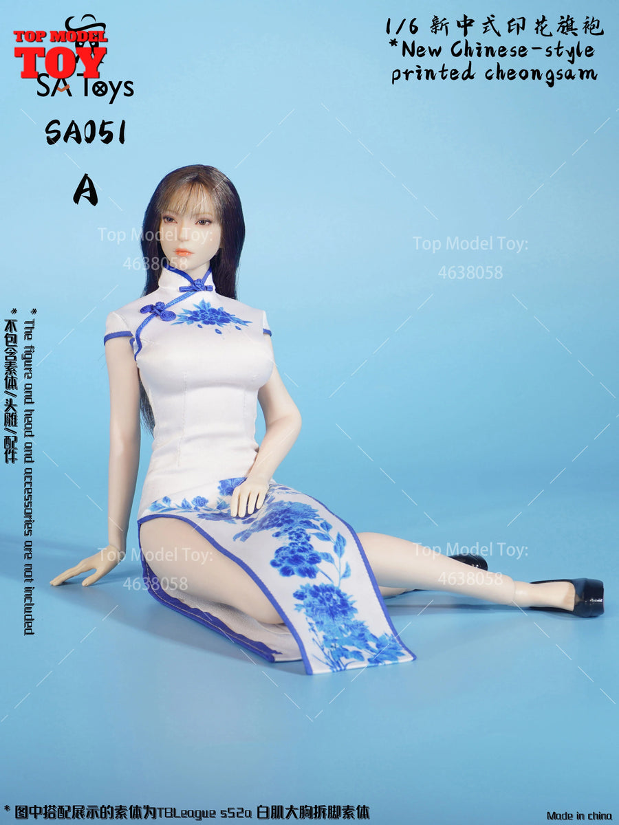 1/6 Chinese Cheongsam Female Figure Set Resin Model Toy 4 Styles - 1/6 resin model view 6