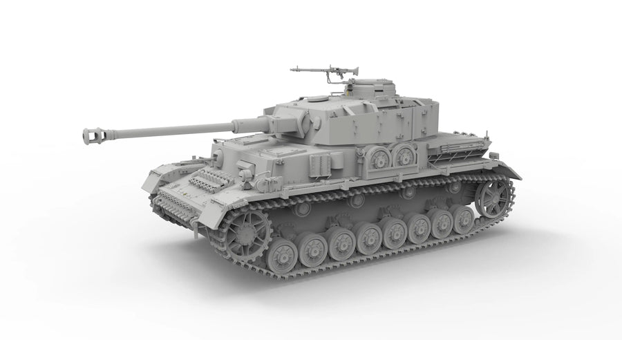 Pz.Kpfw. IV Ausf. J Early/Mid with Railway Flatbed 1/35 Resin Model Kit - 1/35 resin model view 2