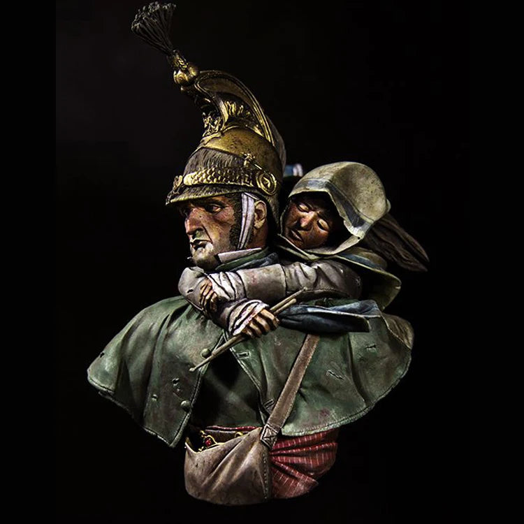 German WWI Drummer with Spiked Helmet 1/9 Resin Bust - 1/9 resin model view 3