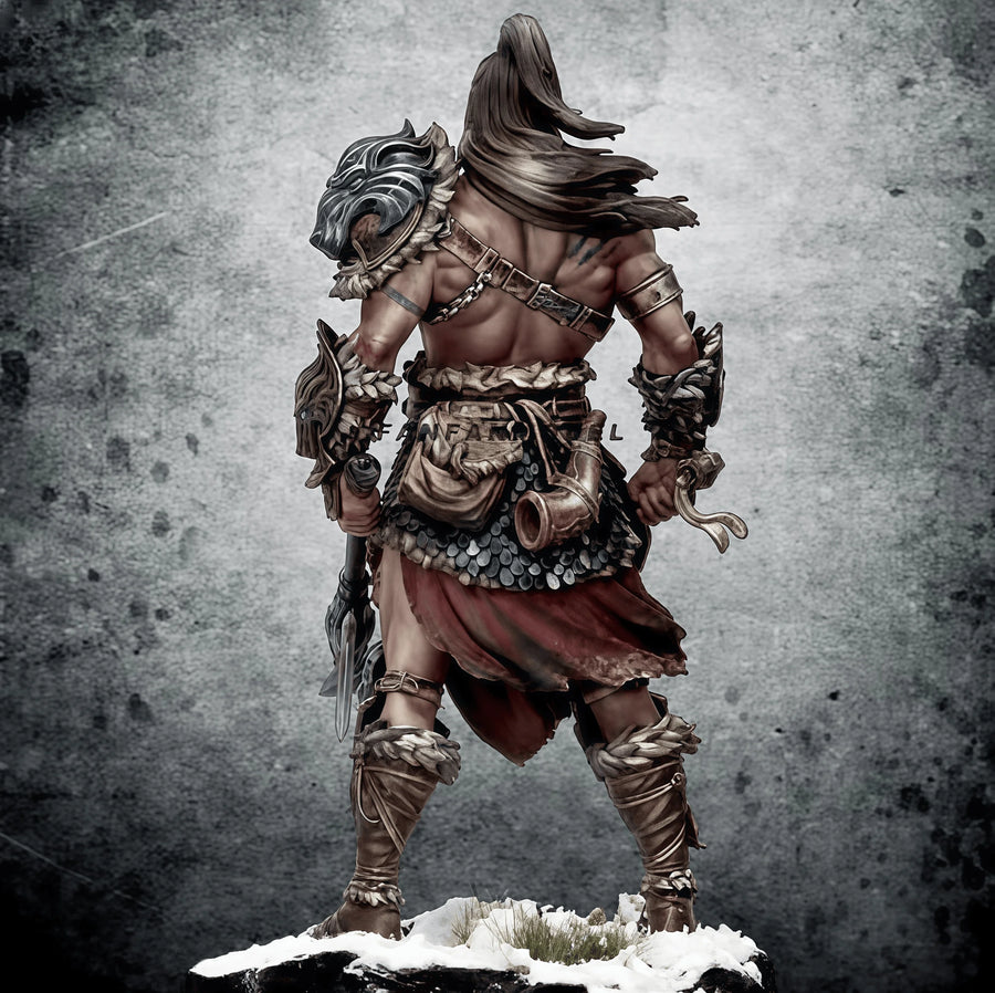 Fantasy Dragon Slayer Warrior 1/24 Scale Resin Figure Kit - 1/24 resin model view 2