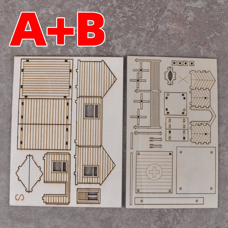 Architectural Command Post Headquarters 1/72 Resin Terrain Kit - 1/72 resin model view 9