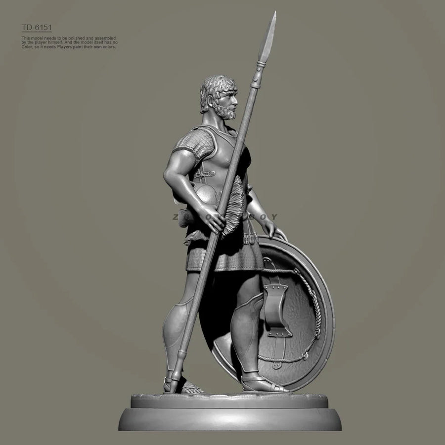 Ancient Greek Hoplite Warrior with Shield and Spear 38mm Resin Figure - 38mm resin model view 2