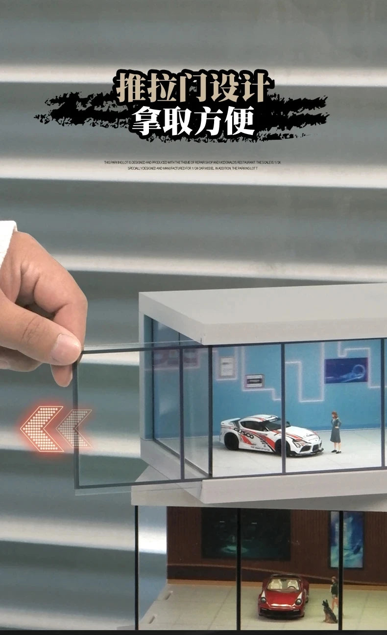 1/64 Scale Miniature Car Showroom Diorama Resin Model Kit Display - 1/64 resin model view 3