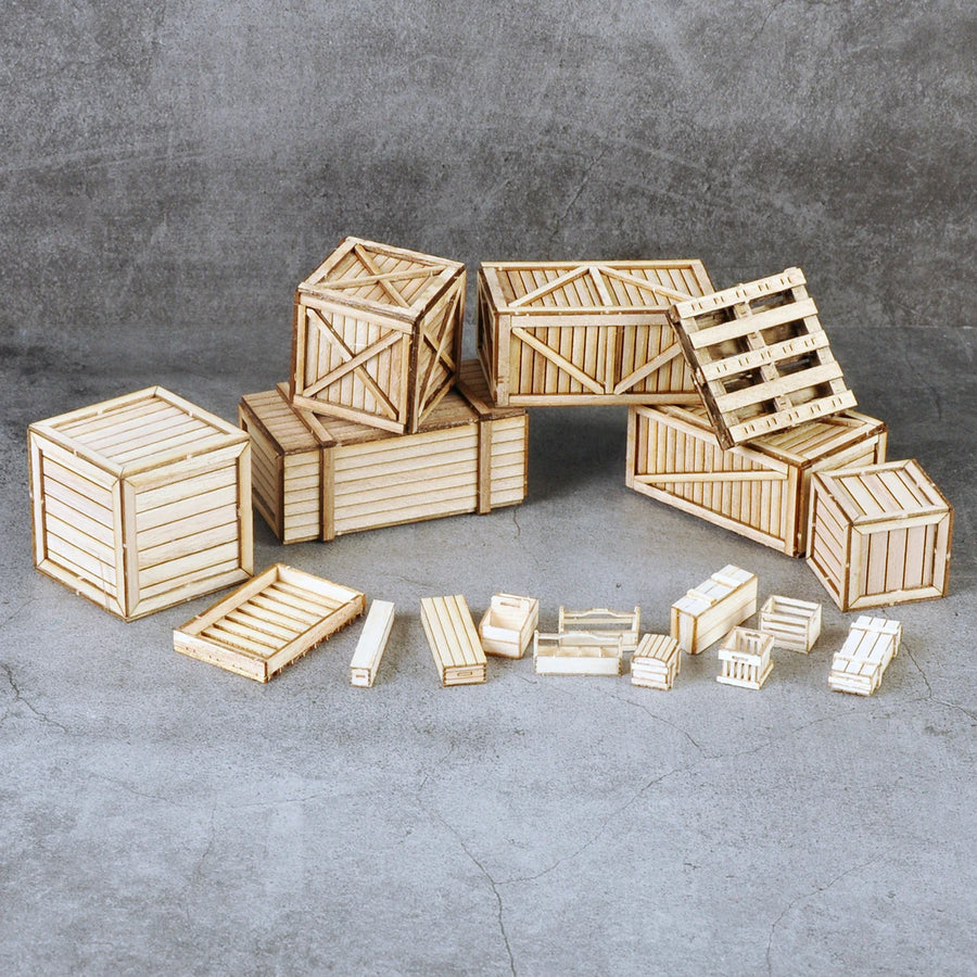 Wooden Cargo Crates & Ammunition Boxes 1/35 Resin Diorama Kit Set - 1/35 resin model view 6