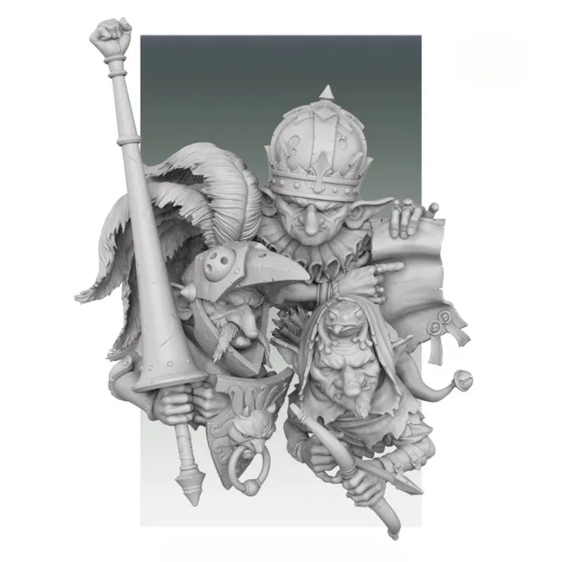 Fantasy Goblin King with Crown 1/10 Resin Bust - 1/10 resin model view 3