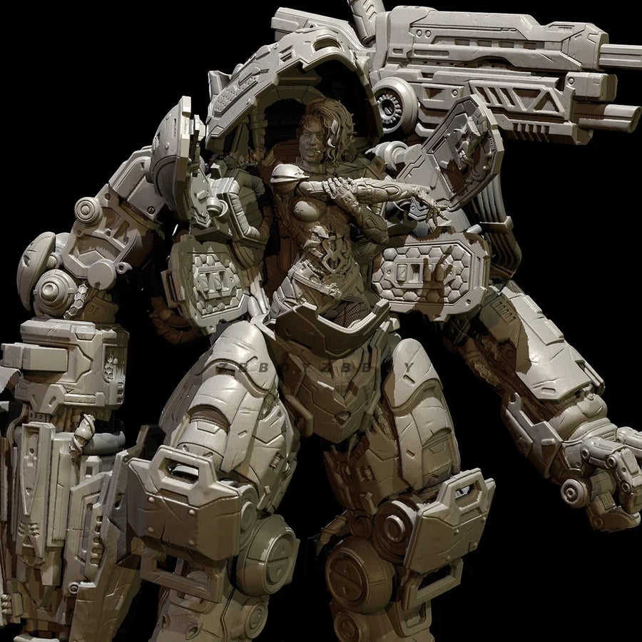 Heavy Combat Trooper with Cannon - 75mm Resin Figure Kit - 75mm resin model view 2