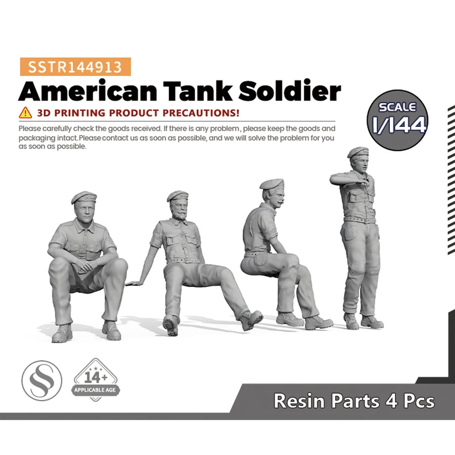American Tank Soldier 1/72 Resin Figure Kit (4 Pcs) - 1/72 resin model view 4