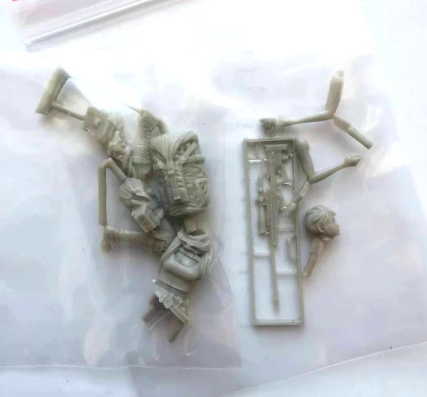 Female Sniper with Rifle & Backpack Resin Miniature Figure Kit - resin model view 3