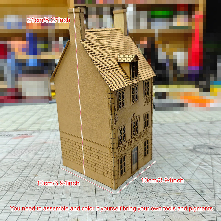 European Cafe Building Townhouse 1/72 Resin Terrain Diorama Kit - 1/72 resin model view 2