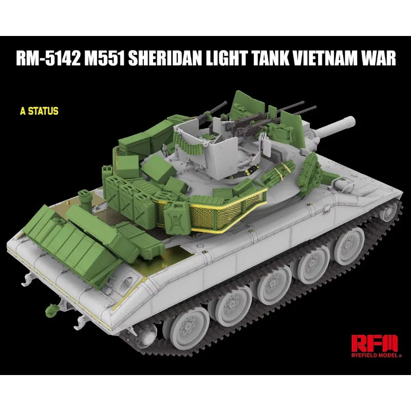 M551 Sheridan Light Tank Vietnam War 1/35 Resin Model Kit - 1/35 resin model view 4