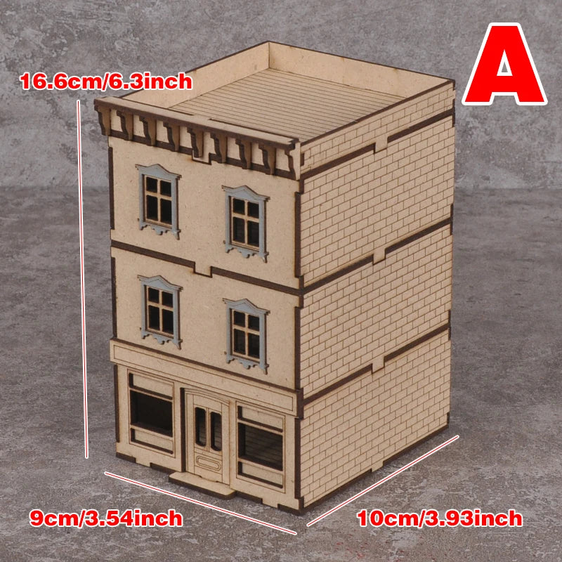 European Brick Townhouse Shop Building 1/72 Resin Terrain Kit - 1/72 resin model view 2
