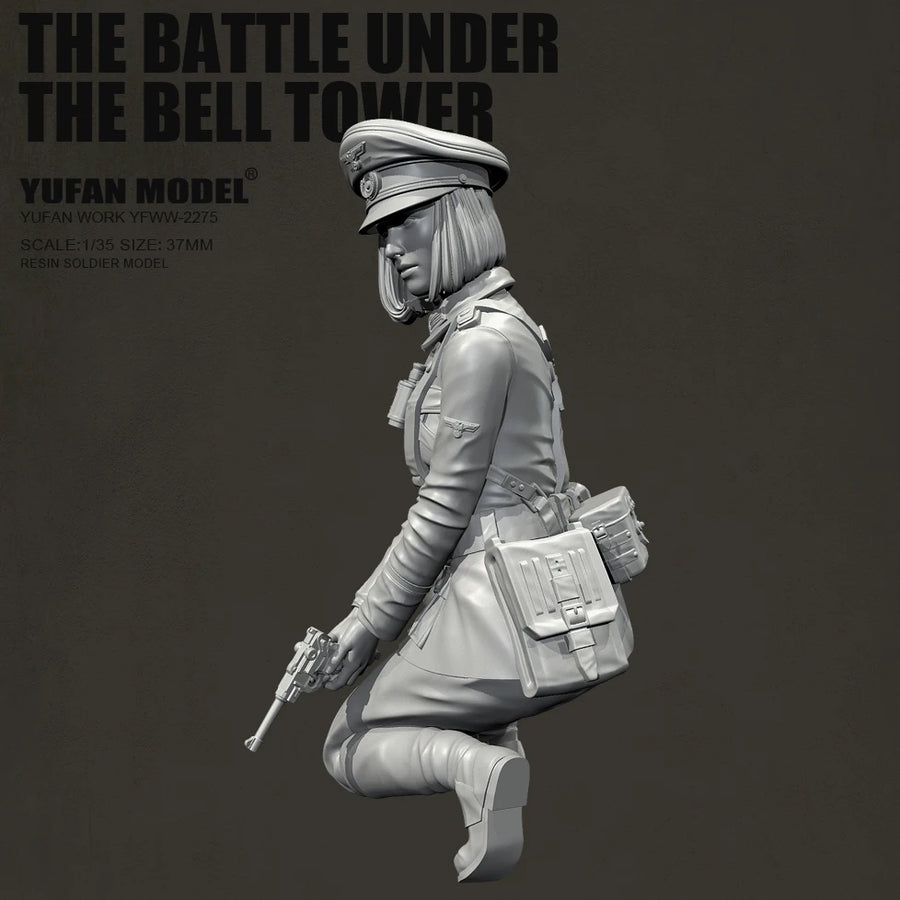 WWII German Luftwaffe Female Officer with Luger 1/35 Resin Figure Kit - resin model view 2