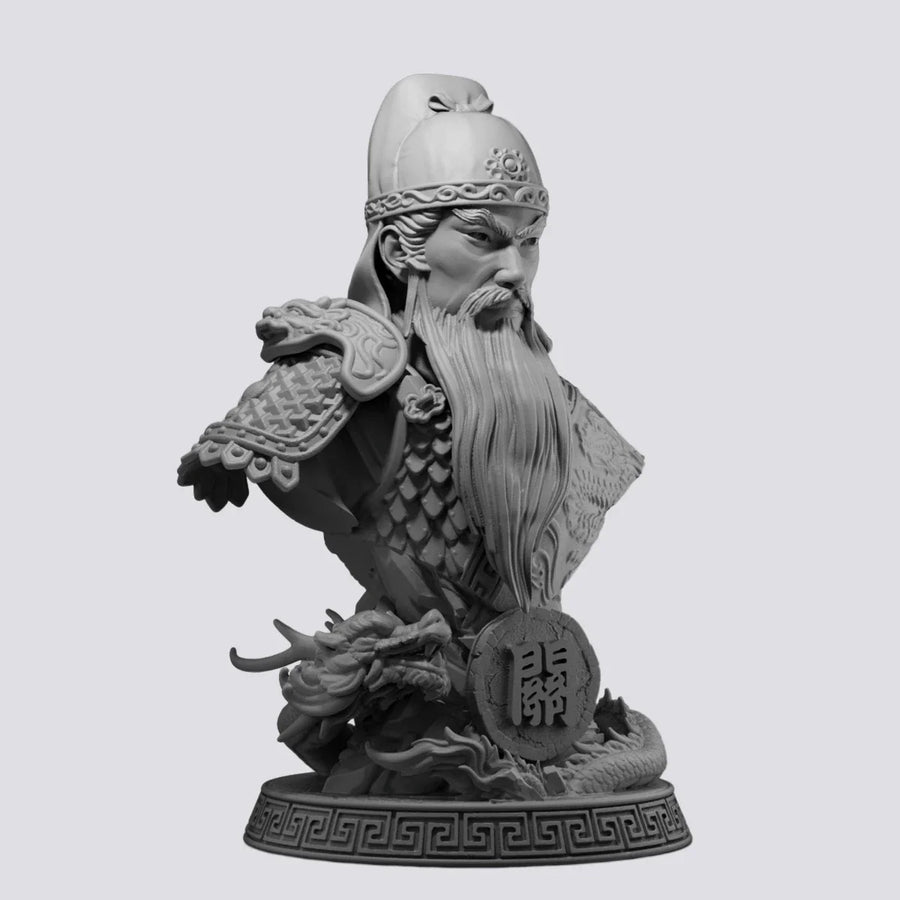 Chinese Historical General with Dragon Base 60mm Resin Bust - 60mm resin model view 2