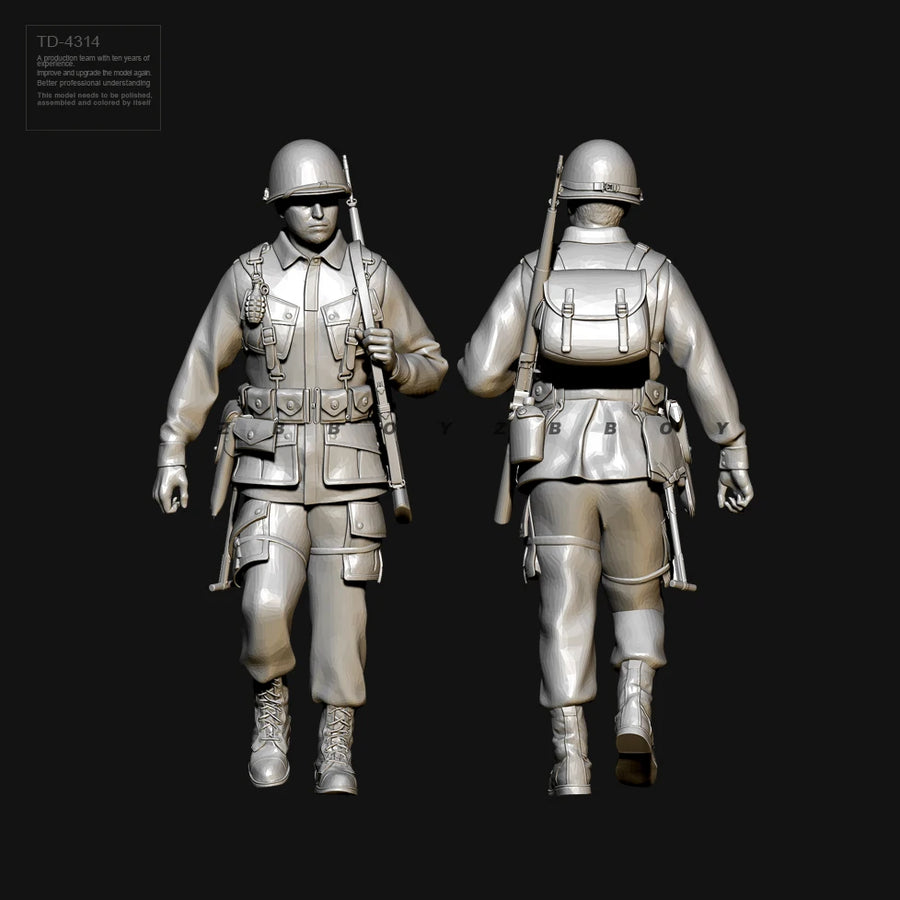 WWII British Infantry Set with Rifles 1/35 Resin Figure Kit - resin model view 2