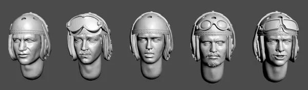 WWII Pilot Helmets Replacement Set 1/35 Scale Resin Accessories Kit - 1/35 resin model view 2