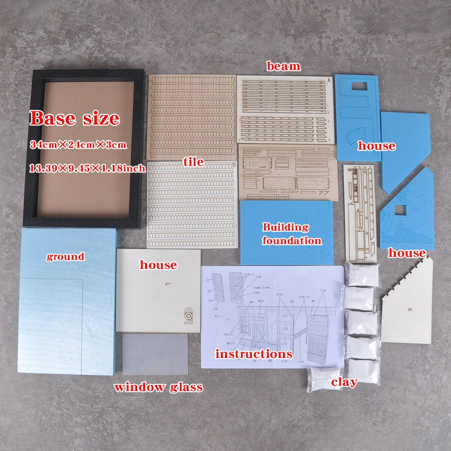 WWII European Village House 1/35 Resin Diorama Kit with Tank Base - 1/35 resin model view 6