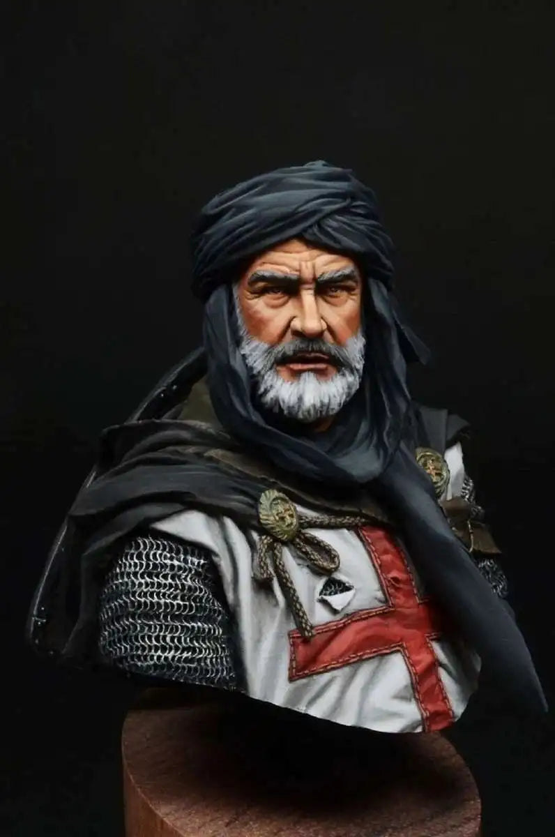 Crusader Knight with Headwrap Resin Bust Figure - resin model view 2